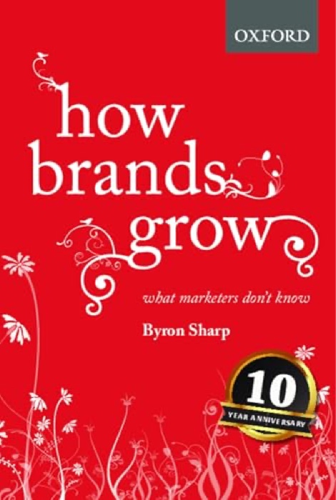 Capa vermelha do livro How Brands Grow, de Byron Sharp, edição da Oxford University Press